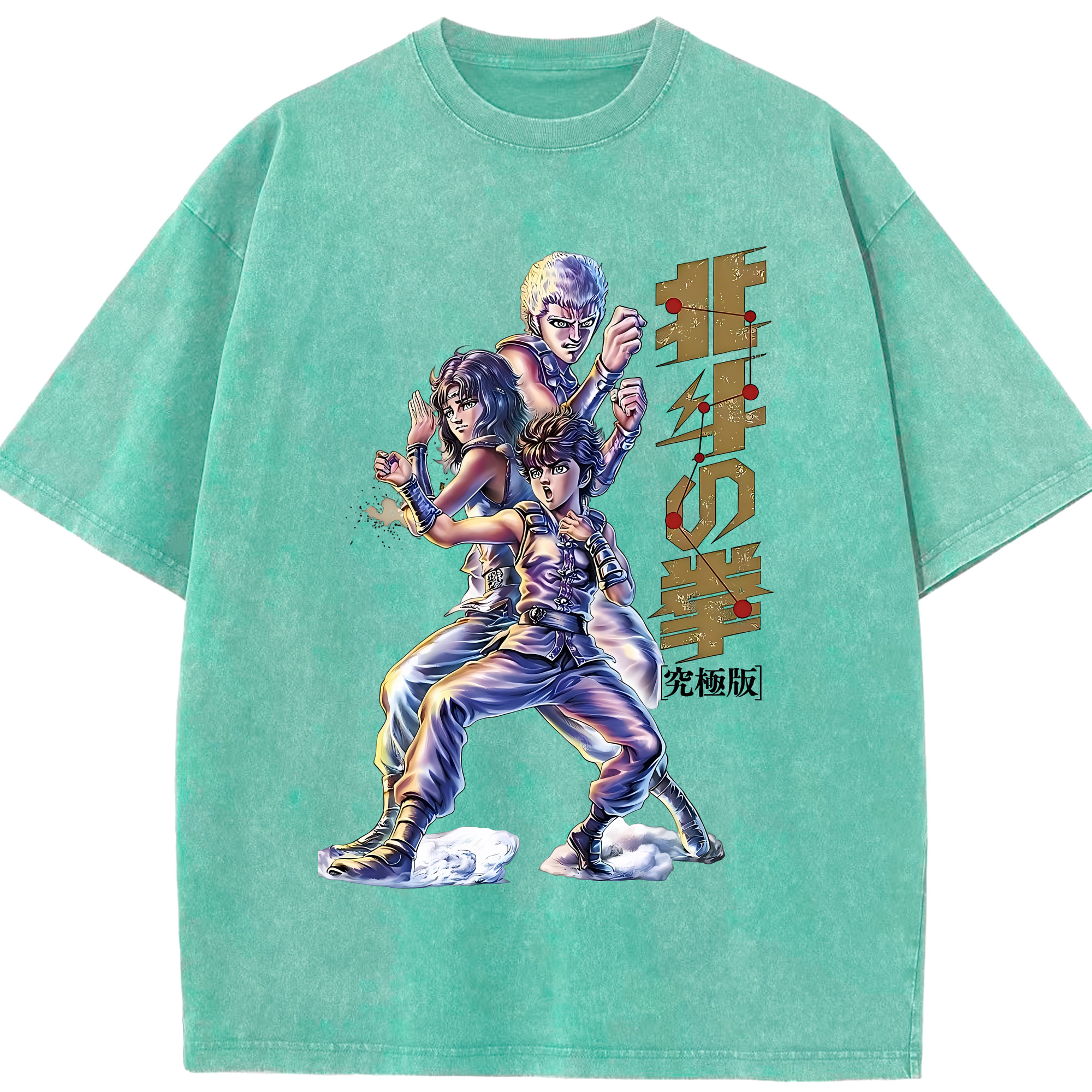 （画像用） 北斗の拳 Fist of the North Star 綿100% ヴィンテージ風 半袖Tシャツ（フロントプリント）